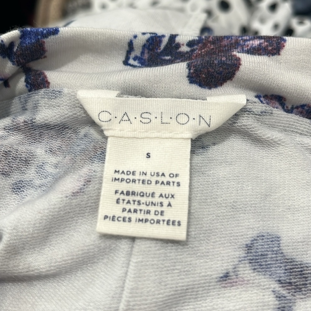 Caslon Women's Ivory Purple B Lena Floral Cozy Print Sweatshirt S - Picture 5 of 6